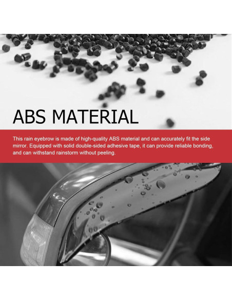 Cejas de Lluvia para Espejo Retrovisor Ferianl 2PCS PVC Negro