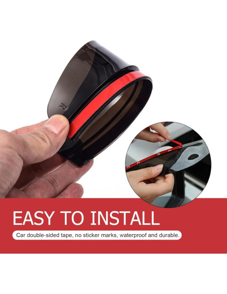Cejas de Lluvia para Espejo Retrovisor Ferianl 2PCS PVC Negro