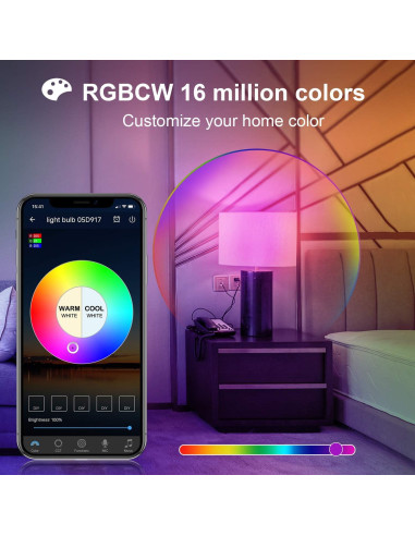 Bombilla Inteligente WiFi YHW Surplife 9W Control Alexa