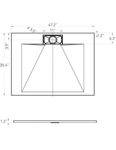Base de Ducha FerdY 120x90 cm Antideslizante SMC Negra