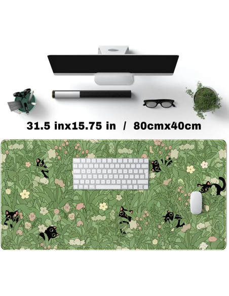 Alfombrilla de Escritorio Grande YKJWW Gato Kawaii 80x40cm