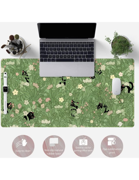Alfombrilla de Escritorio Grande YKJWW Gato Kawaii 80x40cm