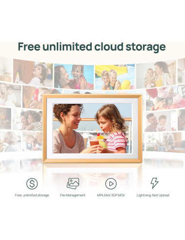 Marco de Fotos Digital ARZOPA D10 Oro 10.1" WiFi HD Táctil