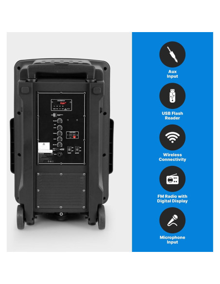 Altavoz PA portátil Pyle 1200W Bluetooth con USB y FM