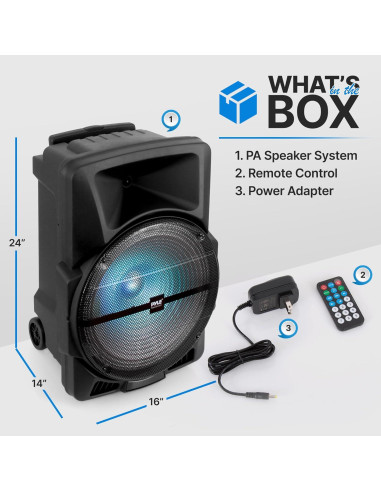Altavoz PA portátil Pyle 1200W Bluetooth con USB y FM