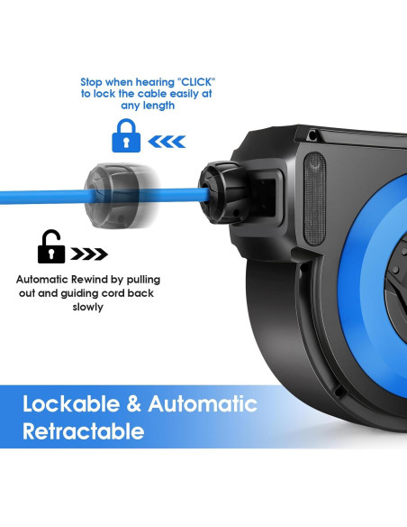 Carrete de Manguera de Aire Retráctil Himimi 15.24M 300PSI