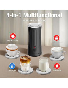Espumador de Leche Eléctrico Genérico 240ml 4-en-1 Negro 2