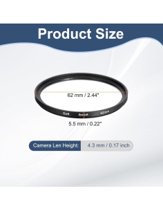 Filtro de Niebla PATIKIL 62mm Vidrio Óptico para Fotografía 2