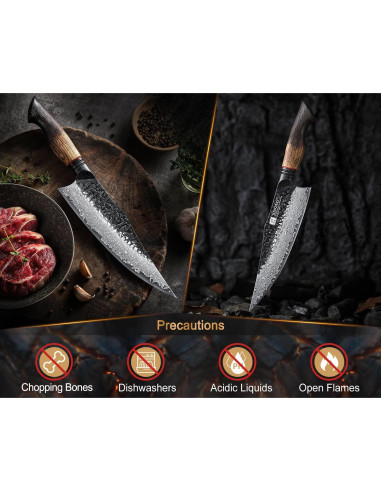Cuchillo de Chef XINZUO 21.8 cm Acero Damasco 67 Capas