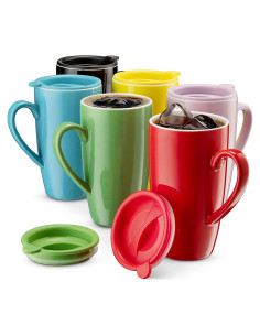 MITBAK Juego de 6 Tazas de Cerámica Aisladas 480ml