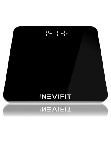 Báscula de baño digital INEVIFIT, 181.44 kg, vidrio templado