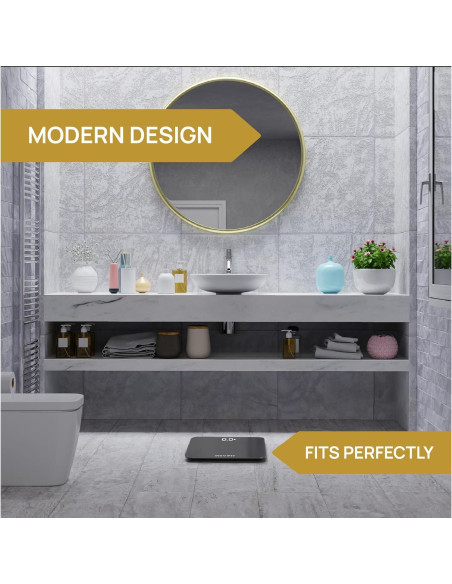 Báscula de baño digital INEVIFIT, 181.44 kg, vidrio templado