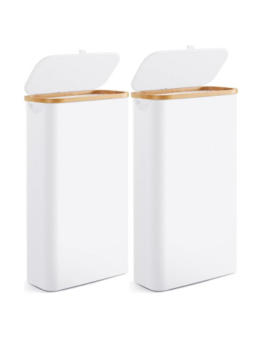 Cesta de lavandería delgada 63L con tapa y bolsa extraíble - Fiona