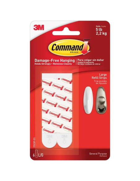 Tiras Adhesivas de Repuesto Grande Command 6 Unidades Blancas