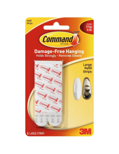 Tiras Adhesivas de Repuesto Grande Command 6 Unidades Blancas