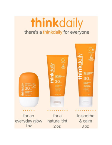 Thinkdaily Suero Solar Facial SPF 30, 30 ml, Hidratante UVA/UVB