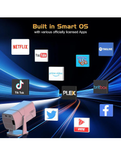 Proyector TMY 1080P WiFi y Bluetooth, Licencia Netflix, 1.27kg 2