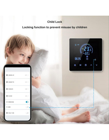 Termostato Inteligente Fafeicy LCD Programable 5-60C Blanco