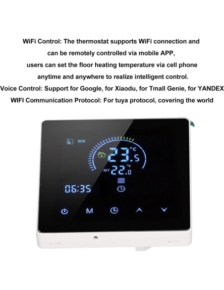 Termostato Inteligente Fafeicy LCD Programable 5-60C Blanco