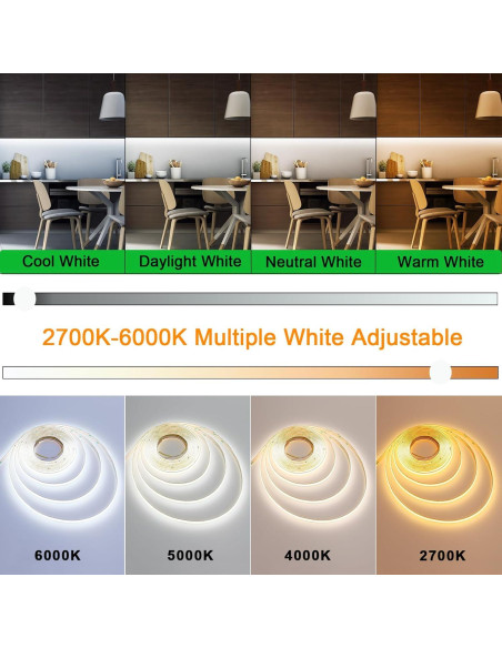 Tira LED COB CCT JOYLIT 5m 640 LEDs 90W Regulable 2700K-6000K