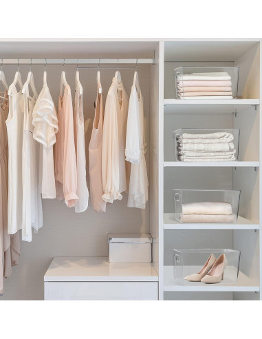 Set de 6 Bins de Almacenamiento Plástico Transparente YOZATIA