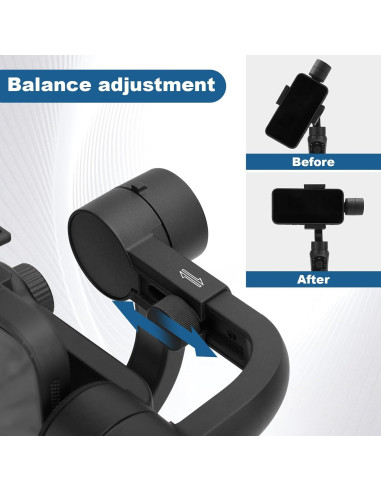 Estabilizador Gimbal 3 Ejes EOJDDPA para Smartphone Negro Mate