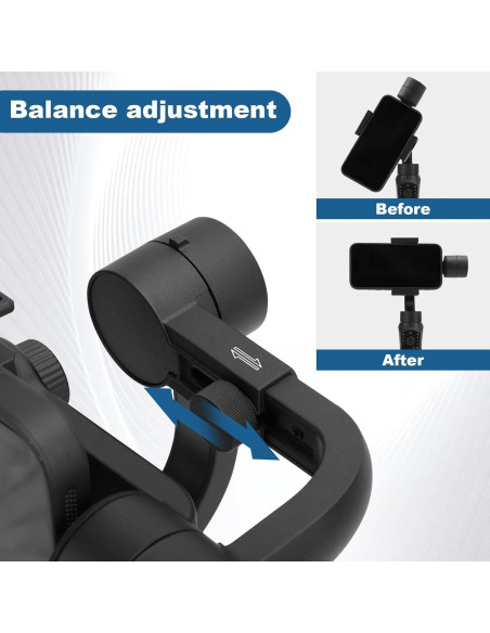 Estabilizador Gimbal 3 Ejes EOJDDPA para Smartphone Negro Mate