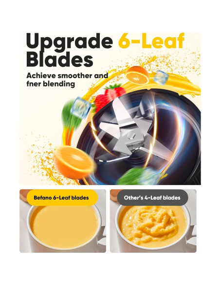 Licuadora Personal Befano BM900 1200W para Smoothies y Cócteles