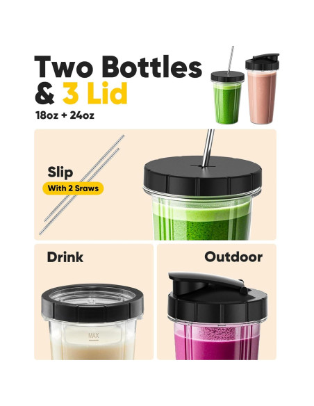 Licuadora Personal Befano BM900 1200W para Smoothies y Cócteles