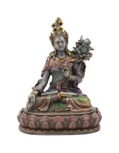 Estatua Diosa Tara Blanca Ebros 14.6cm Resina Pintada a Mano 2