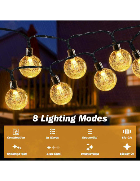 Luces Solares de Cadena USOKYO 120 LED 22m Impermeables