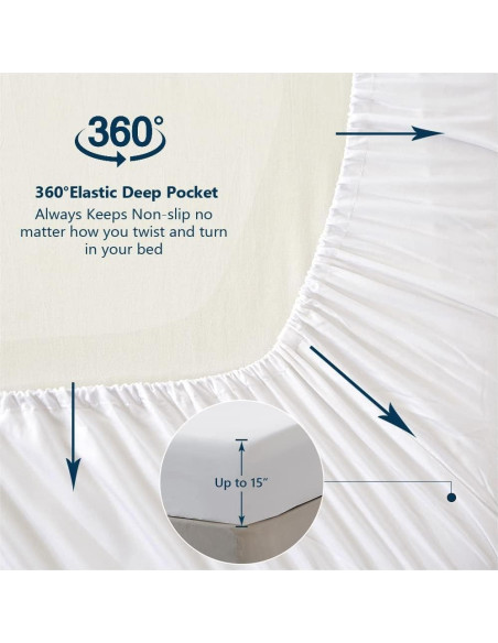 Sábana Ajustable Reina 100% Viscosa de Bambú Simple&Opulence