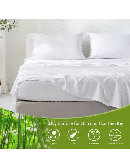Sábana Ajustable Reina 100% Viscosa de Bambú Simple&Opulence