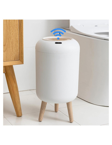 Papelera Automática URALFA 11L con Sensor de Movimiento Blanca