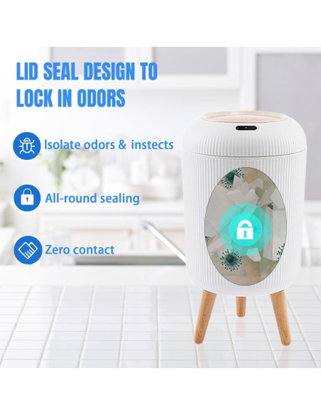 Papelera Automática URALFA 11L con Sensor de Movimiento Blanca