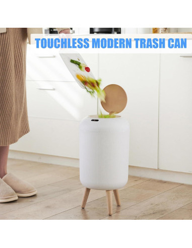 Papelera Automática URALFA 11L con Sensor de Movimiento Blanca