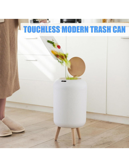 Papelera Automática URALFA 11L con Sensor de Movimiento Blanca