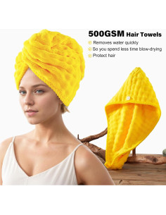 Conjunto de Toallas COZYART 8 Piezas Microfibra Amarillo 500GSM 2