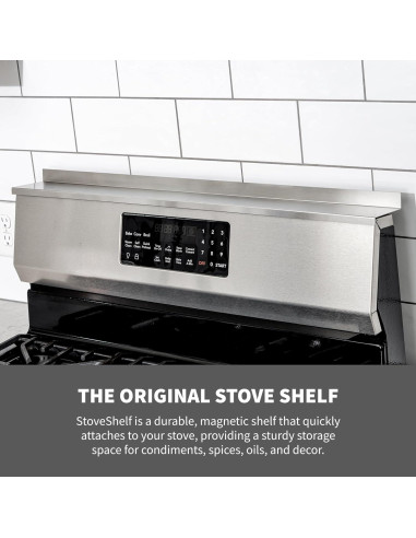 Estante Magnético de Acero Inoxidable Blanco 76.2 cm StoveShelf