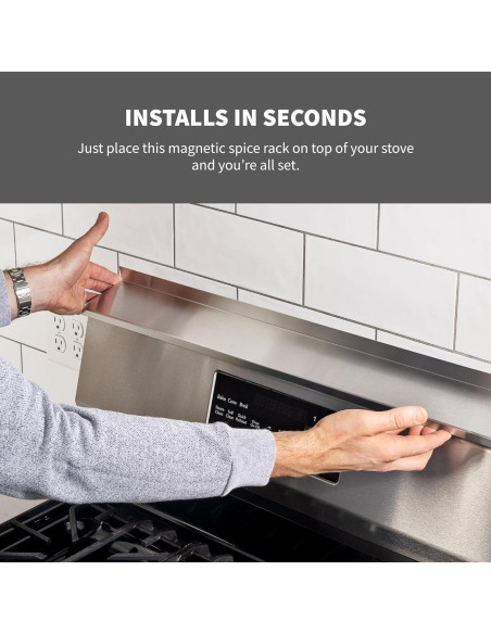 Estante Magnético de Acero Inoxidable Blanco 76.2 cm StoveShelf Estante Magnético de Acero Inoxidable Blanco 76.2 cm StoveShelf