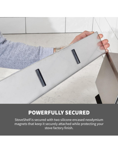 Estante Magnético de Acero Inoxidable Blanco 76.2 cm StoveShelf