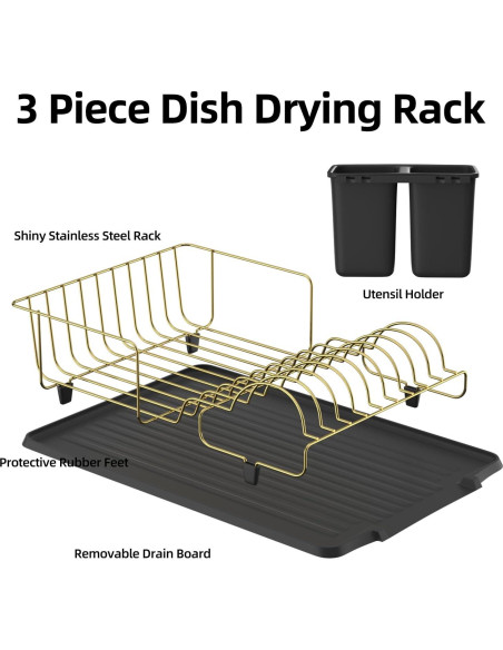 Estante Secador de Platos Buruis Acero Inoxidable 44.5x31.8cm