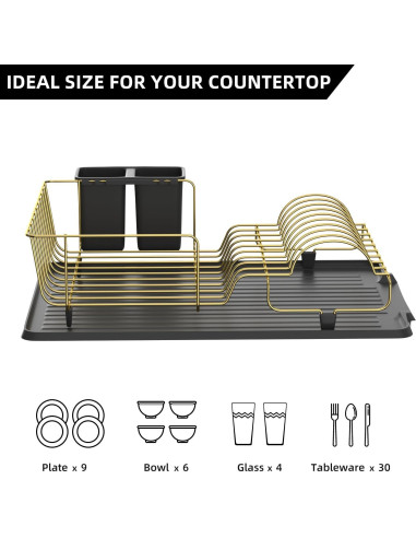 Estante Secador de Platos Buruis Acero Inoxidable 44.5x31.8cm