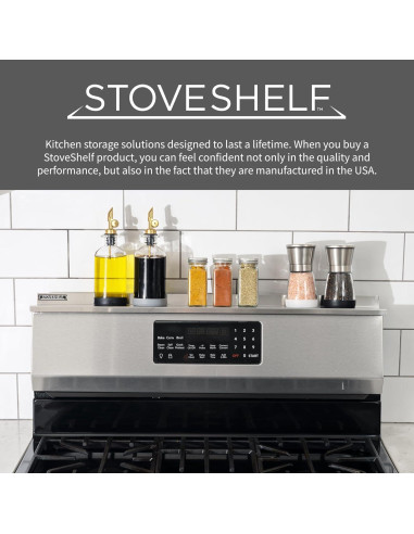 Estante Magnético de Acero Inoxidable Blanco 76.2 cm StoveShelf