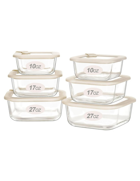 Juego de Contenedores de Vidrio Urban Green 6 Piezas 100% Libre de Plástico