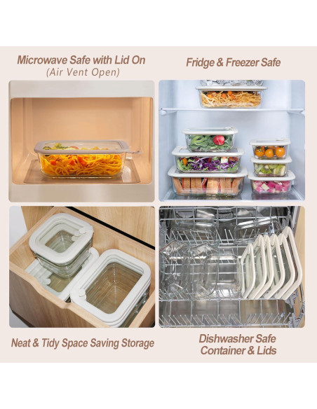 Juego de Contenedores de Vidrio Urban Green 6 Piezas 100% Libre de Plástico