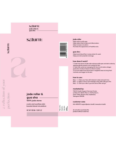 Rodillo de Jade y Gua Sha Saturno por GHC - Cuarzo Rosa Premium