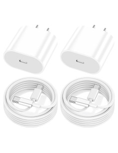 Cargador Rápido USB-C 20W MFi + 2 Cables 2m para iPad