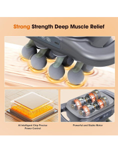 Pistola de Masaje GAXEZO con 16 Cabezas y 9 Modos - Gris 2