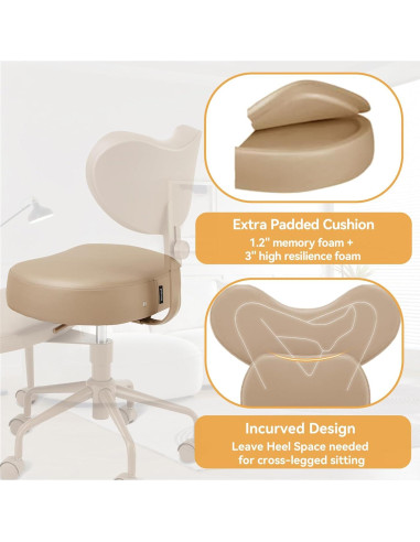 Silla de Meditación Pipersong con Respaldo Ajustable Negro